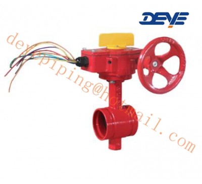 Industrial Fire Signal Cast Duction Iron Grooved Clamp Butterfly Valve