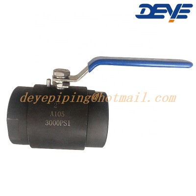 A105 3000psi Thread NPT BSP 1pc one piece Ball Valve