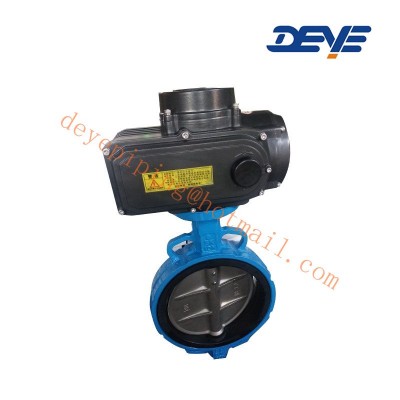 Wafer Cast Ductile Iron Body Disc EPDM Seat Motorized Electric Actuator Butterfly Valve