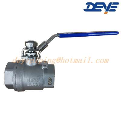 Stainless Steel SS304 SS316 CF8 CF8M 2PC 2Piece  NPT SW BW  1000WOG 2000WOG Split Ball Valve