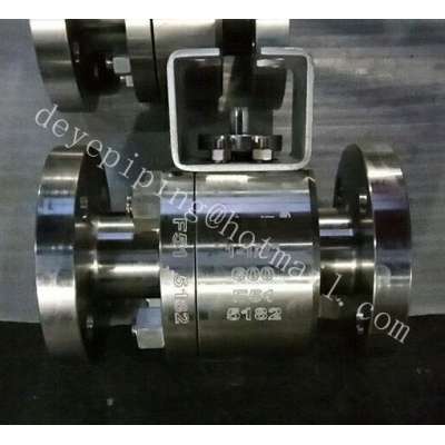 Duplex Steel F51 DN40 Class600# Flanged RPTFE Seat Lever Split Ball Valve